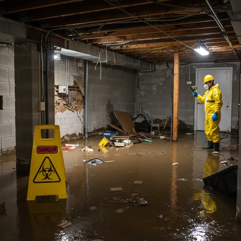 Flooded Basement Electrical Hazard in Taylorsville, NC Property