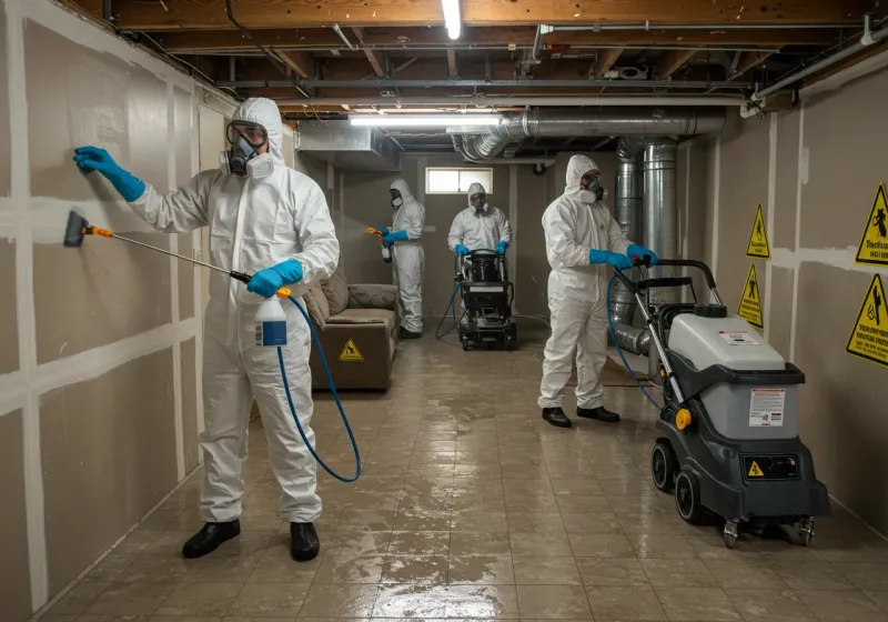 Basement Moisture Removal and Structural Drying process in Taylorsville, NC